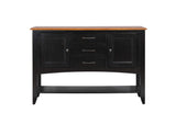 DLU-1122-SB-BCH Sunset Trading Selections Sideboard with Large Display Shelf | 3 Drawers 2 Storage Cabinets | Antique Black and Cherry