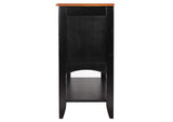 DLU-1122-SB-BCH Sunset Trading Selections Sideboard with Large Display Shelf | 3 Drawers 2 Storage Cabinets | Antique Black and Cherry