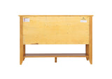 DLU-1122-SB-LO Sunset Trading Selections Sideboard with Large Display Shelf | 3 Drawers 2 Storage Cabinets | Light Oak