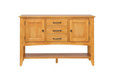 DLU-1122-SB-LO Sunset Trading Selections Sideboard with Large Display Shelf | 3 Drawers 2 Storage Cabinets | Light Oak