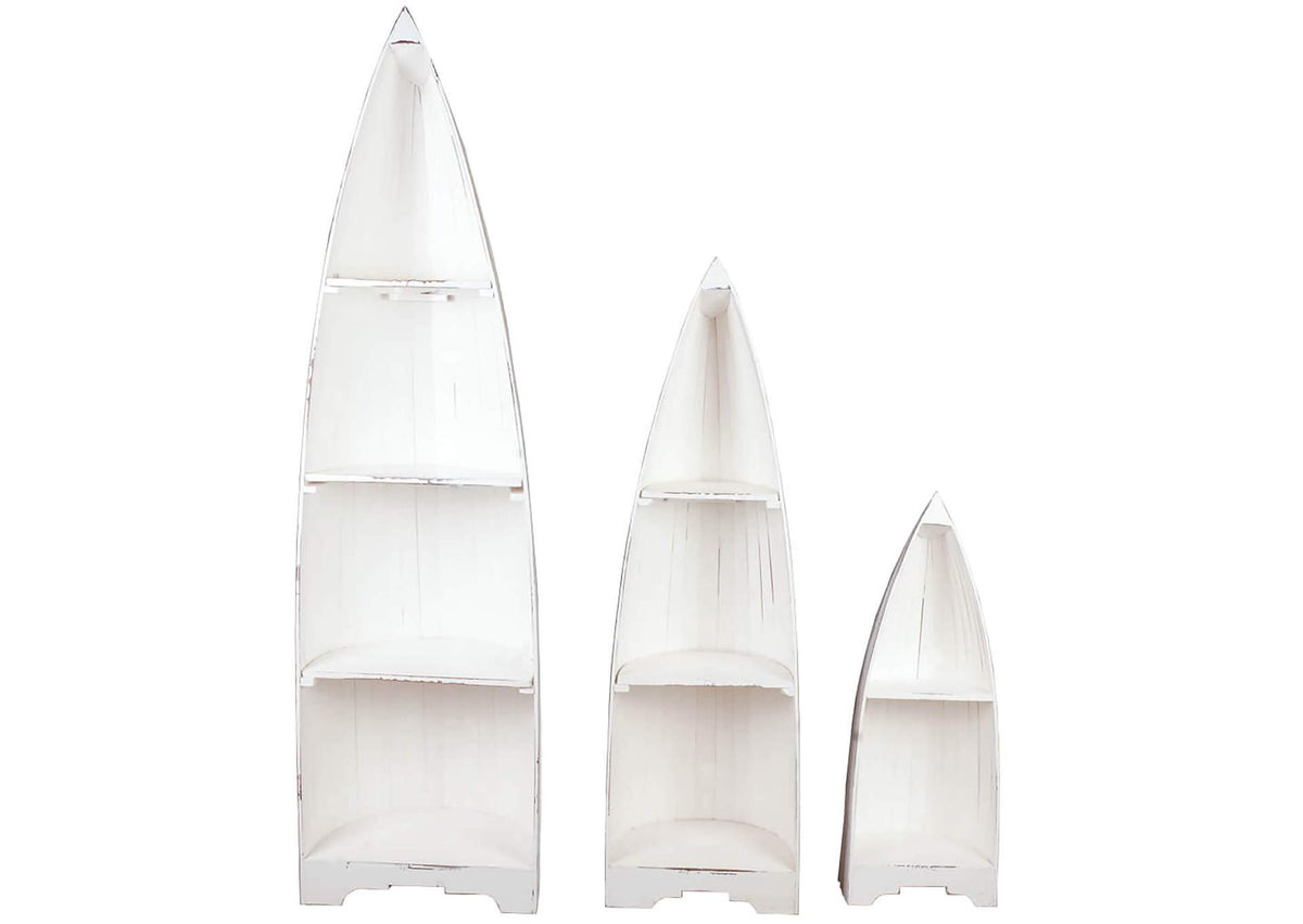 CC-CAB1920LD-WW Sunset Trading Cottage 3 Piece Boat Shelves | Distressed White