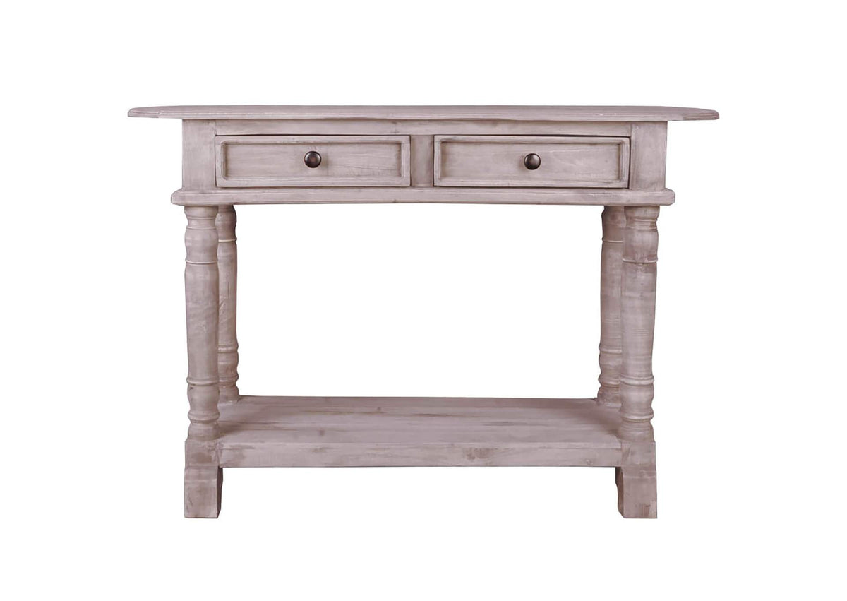 CC-TAB2287S-LW Sunset Trading Cottage Console Table | Natural Limewash