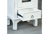 CC-CHE324LD-WW Sunset Trading Cottage One Door End Table | Drawer | Nightstand | Distressed White