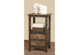 CC-TAB168TT-BWRW Sunset Trading Cottage Two Drawer End Table | Distressed Black and Brown