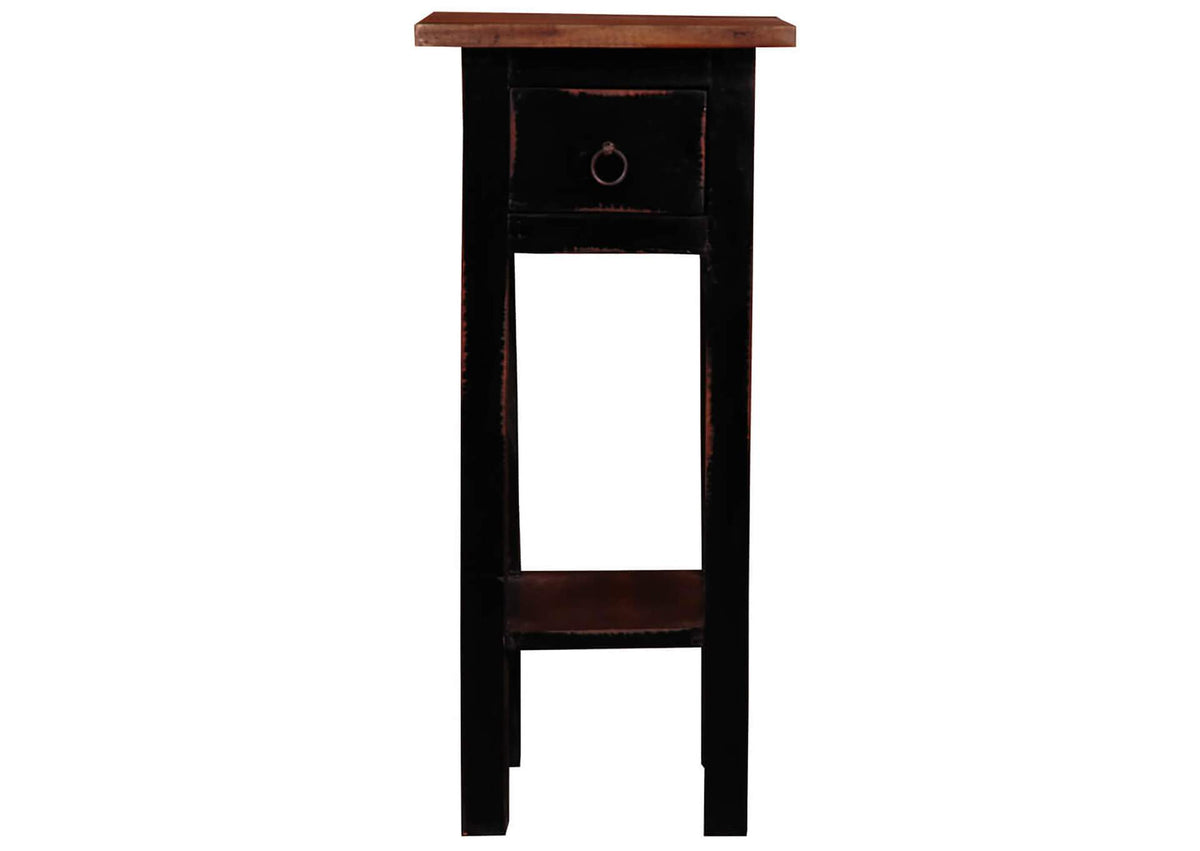 CC-TAB1792TLD-ABRW Sunset Trading Cottage Narrow Side Table | Antique Black | Raftwood