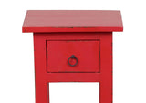 CC-TAB1792LD-AR Sunset Trading Cottage Narrow Side Table | Distressed | Antique Red