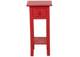 CC-TAB1792LD-AR Sunset Trading Cottage Narrow Side Table | Distressed | Antique Red