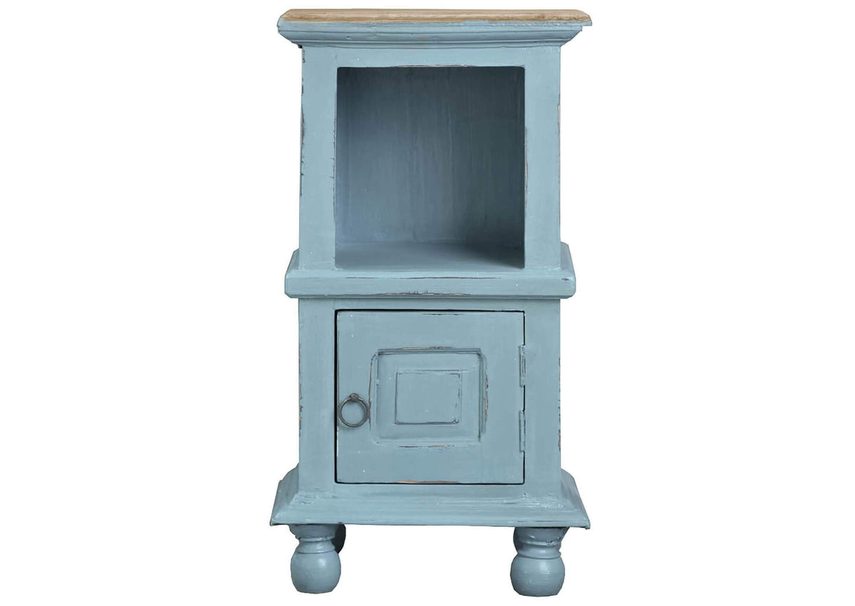 CC-TAB016TLD-BBSV Sunset Trading Cottage Table | Two Tone Beach Blue and Brown