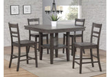 DLU-EL4545C-B200-5PC Sunset Trading Shades of Gray 5 Piece Square Pub Table Set with Storage Shelf