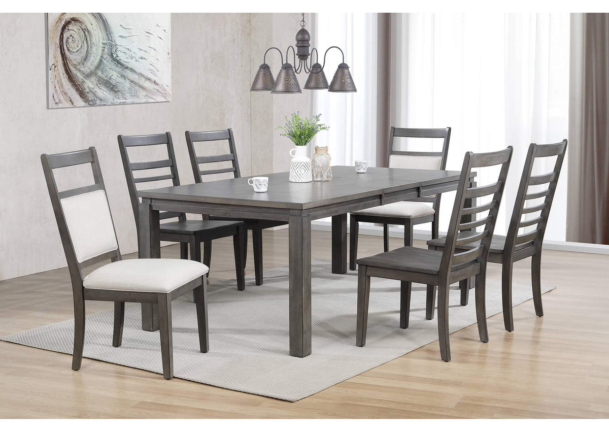 DLU-EL9282-4C100-2C90-7PC Sunset Trading Shades of Gray 7 Piece Dining Set with Upholstered End Chairs