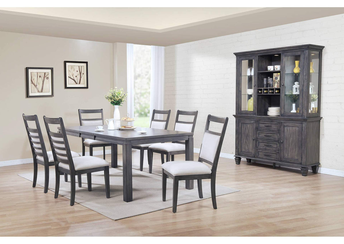 DLU-EL9282-C90-BH9PC Sunset Trading Shades of Gray 9 Piece Dining Set with China Cabinet