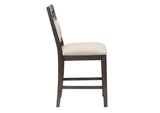 DLU-EL-B90-2 Sunset Trading Shades of Gray Upholstered Barstool l Fabric Back and Seat