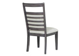 DLU-EL-C90-2 Sunset Trading Shades of Gray Upholstered Slat Back Dining Chair | Set of 2