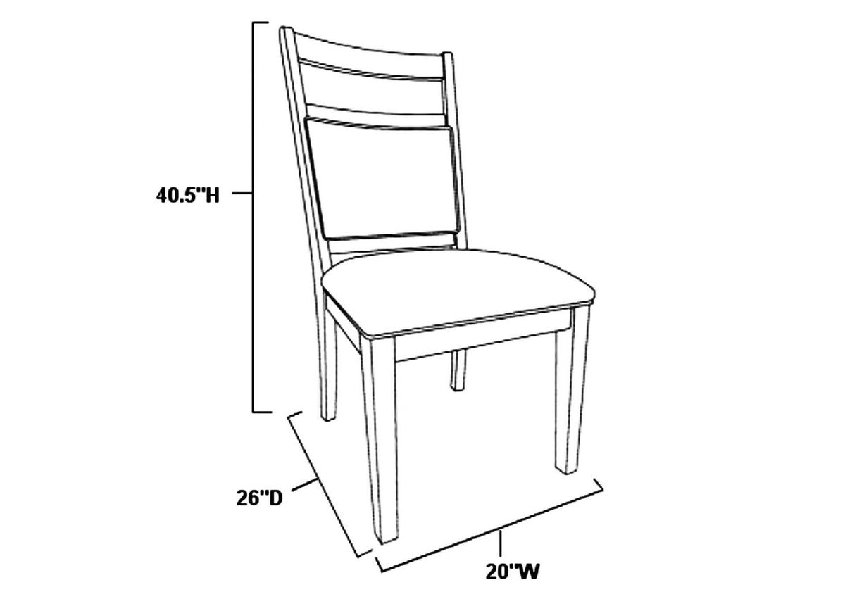 DLU-EL-C90-2 Sunset Trading Shades of Gray Upholstered Slat Back Dining Chair | Set of 2