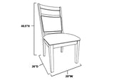 DLU-EL-C90-2 Sunset Trading Shades of Gray Upholstered Slat Back Dining Chair | Set of 2