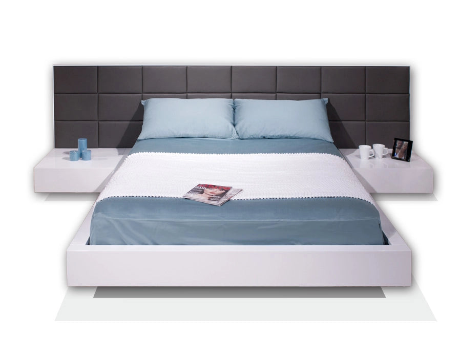 Sharon White Lacquer King Bed