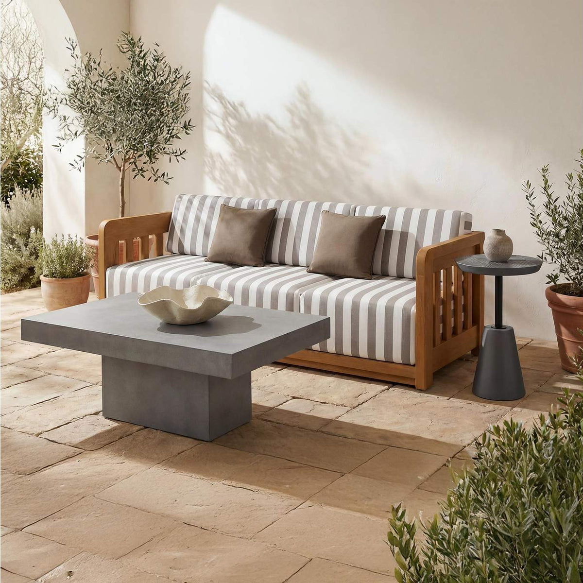 TA-1001-21 Adelaide Outdoor Sofa Brown Stripe