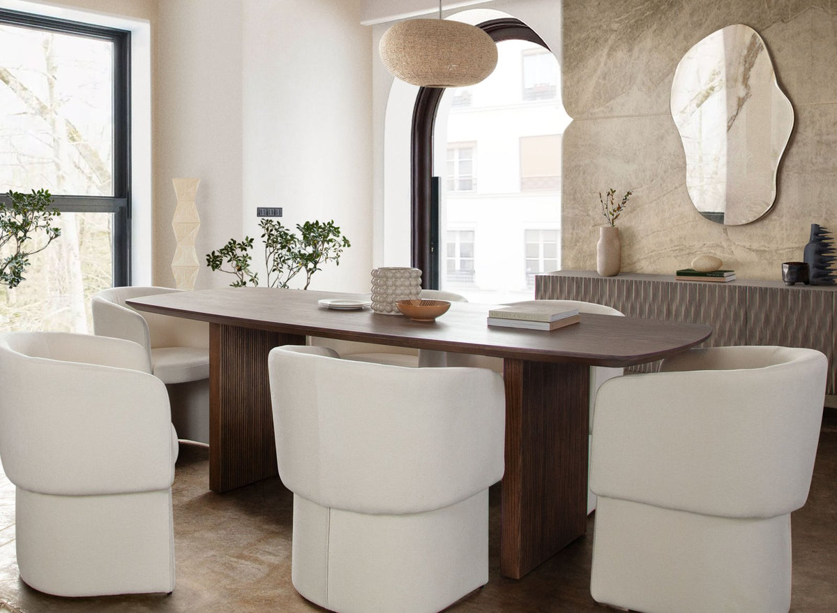 Tess Dining Chair in Elite Ivory Polyester Fabric