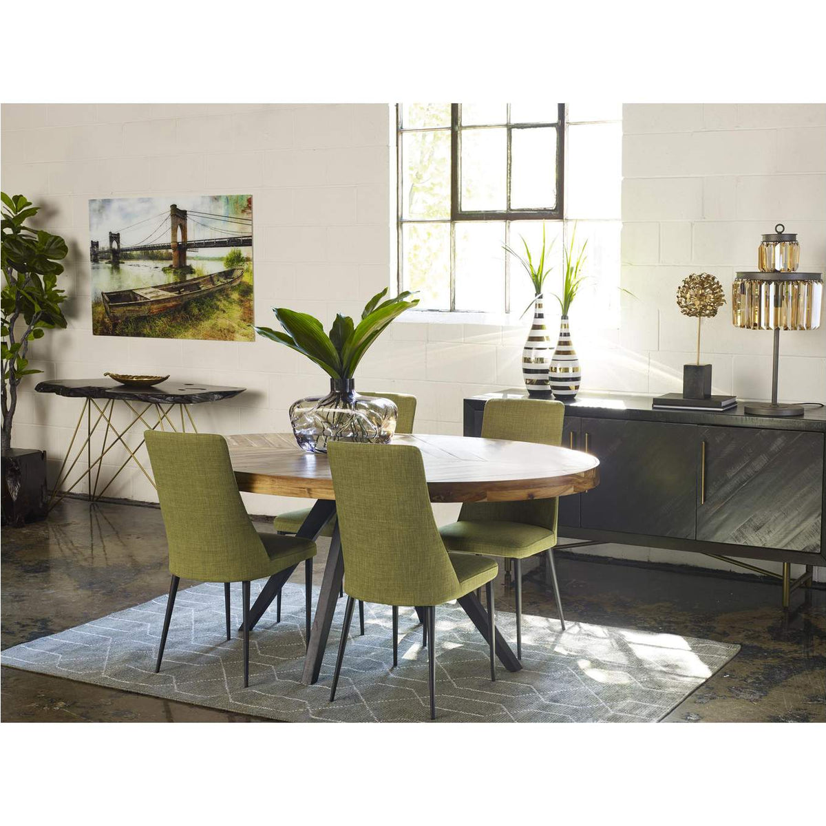 TL-1019-14 Parq Oval Dining Table Amber