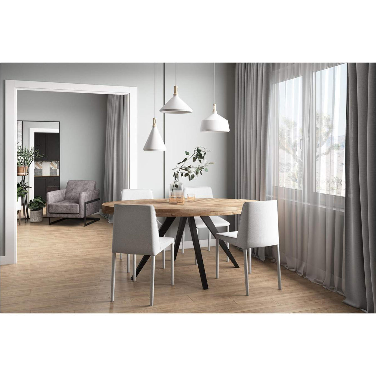 TL-1019-14 Parq Oval Dining Table Amber