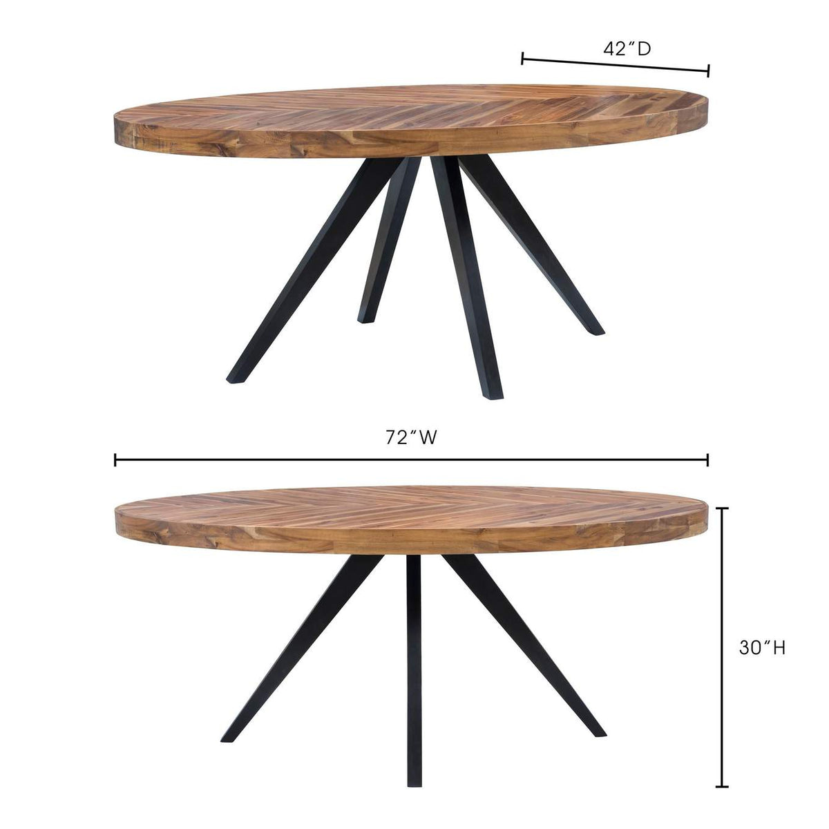 TL-1019-14 Parq Oval Dining Table Amber
