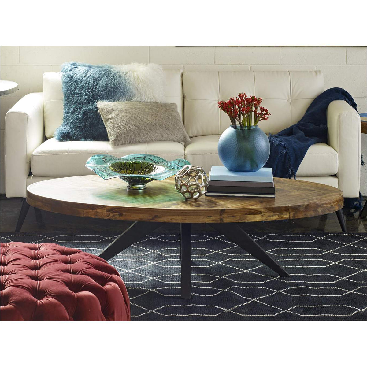 TL-1020-14 Parq Oval Coffee Table Amber