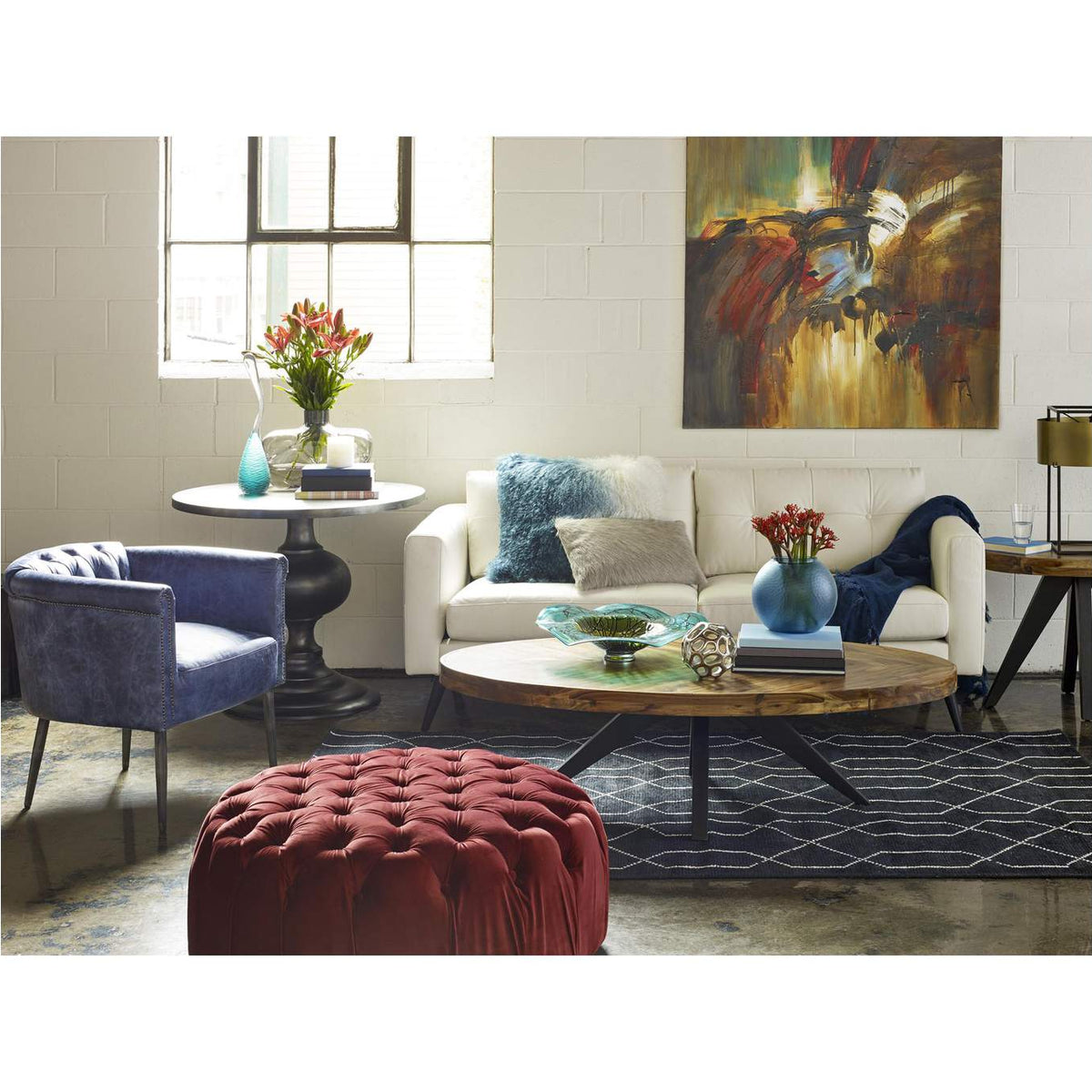 TL-1020-14 Parq Oval Coffee Table Amber