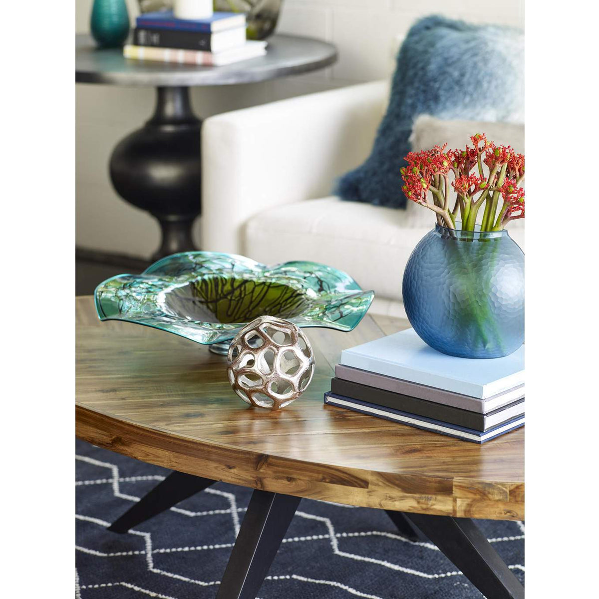 TL-1020-14 Parq Oval Coffee Table Amber