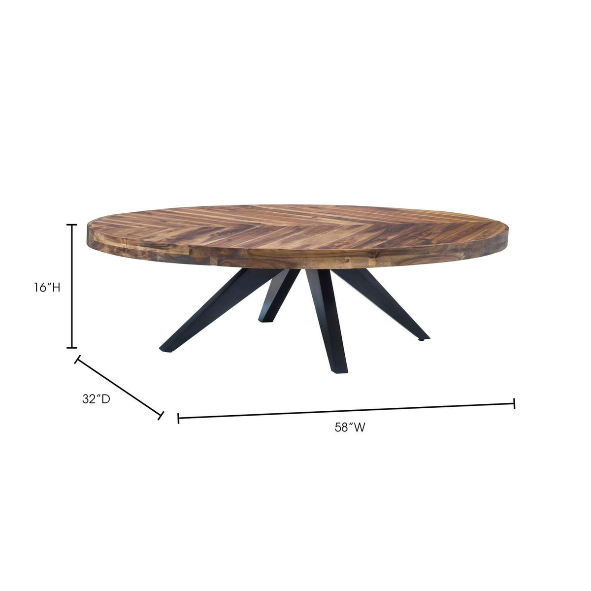 TL-1020-14 Parq Oval Coffee Table Amber