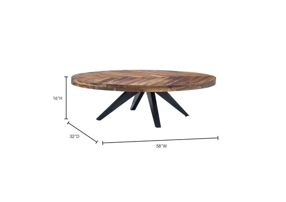 TL-1020-14 Parq Oval Coffee Table Amber