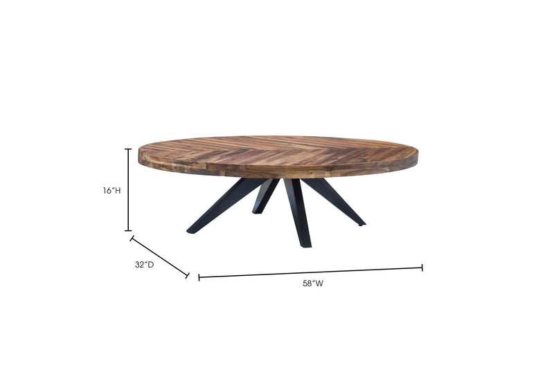 TL-1020-14 Parq Oval Coffee Table Amber