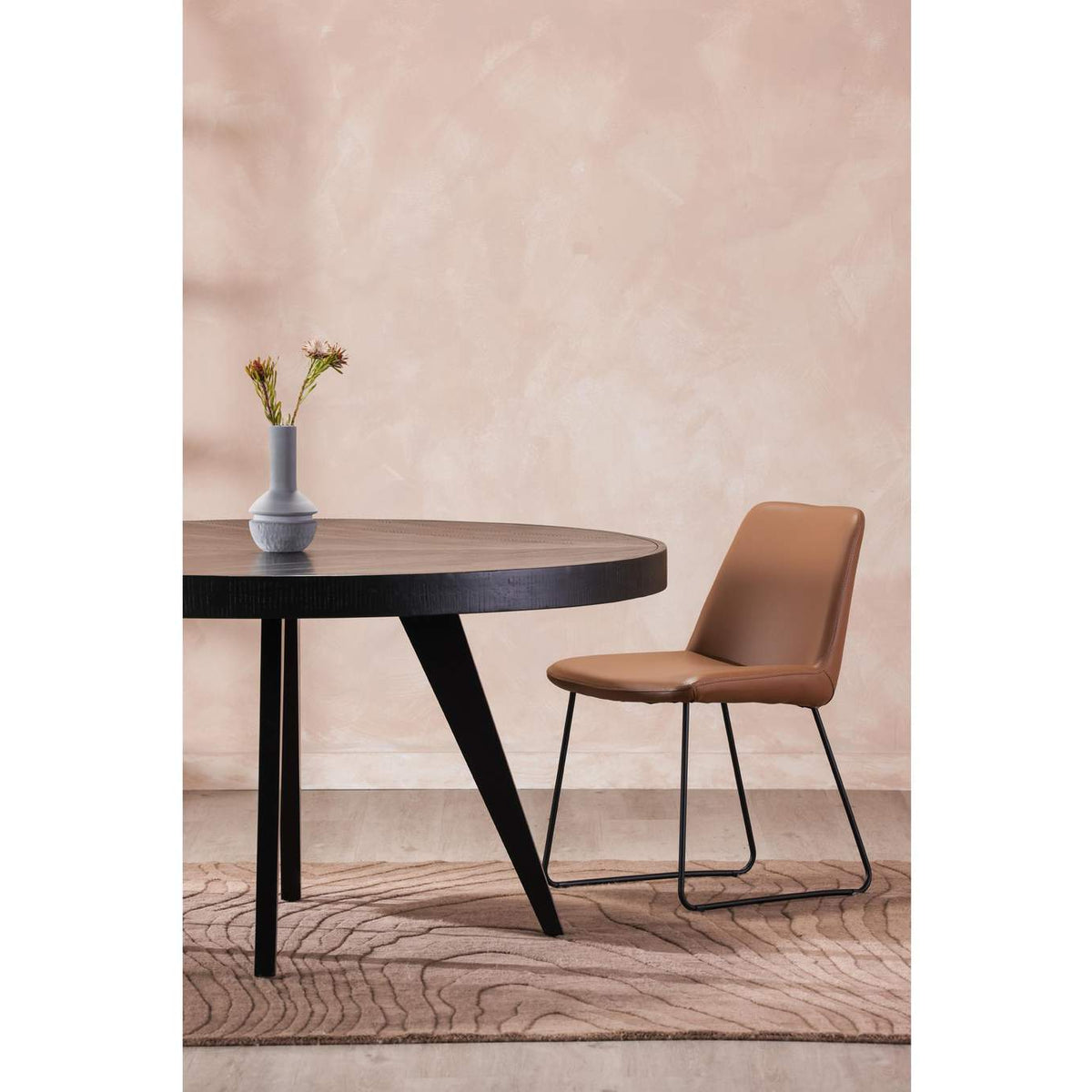 TL-1029-02 Parq 60 Inch Round Dining Table Black