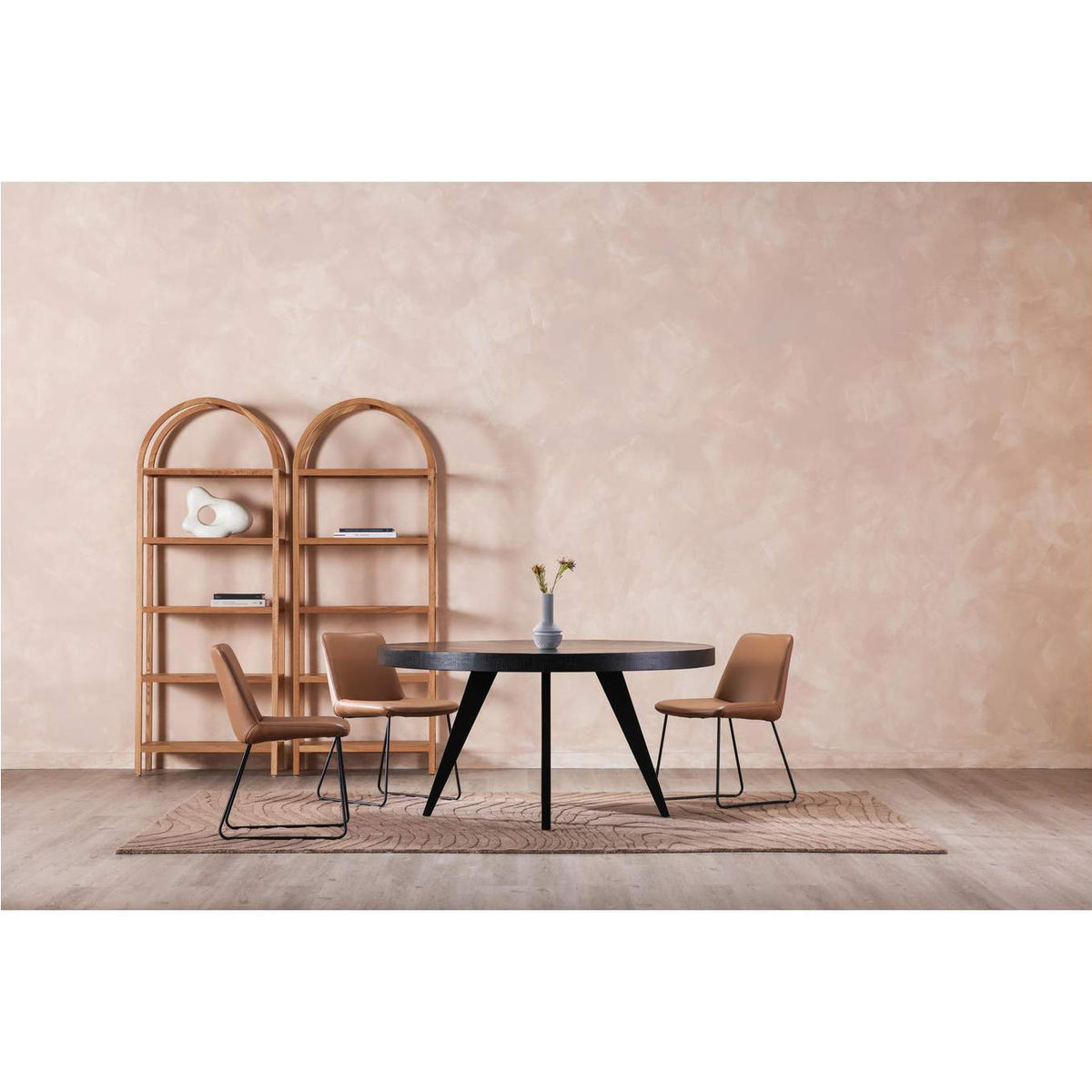 TL-1029-02 Parq 60 Inch Round Dining Table Black