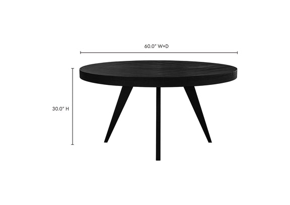 TL-1029-02 Parq 60 Inch Round Dining Table Black