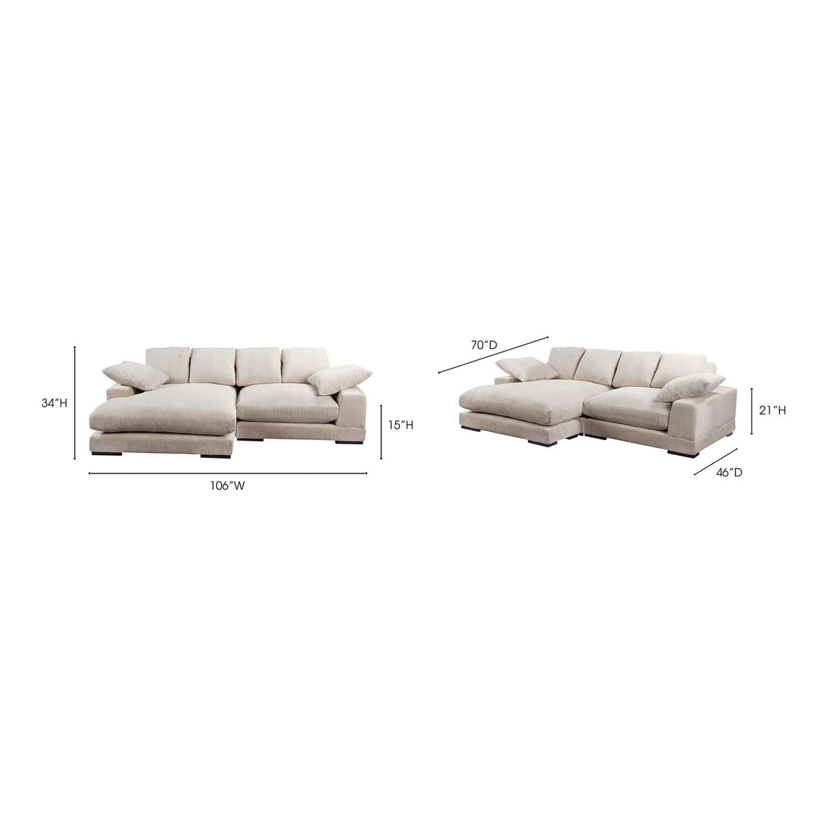 TN-1004-14-0 Plunge Sectional Cappuccino