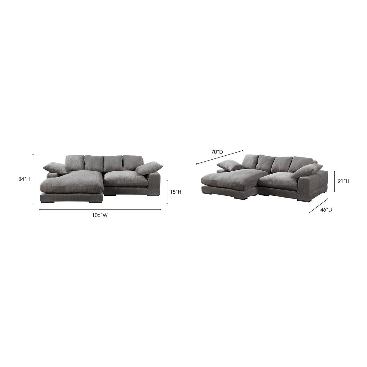 TN-1004-25-0 Plunge Sectional Charcoal