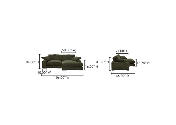 TN-1014-27-0 Plunge Sectional Dark Green