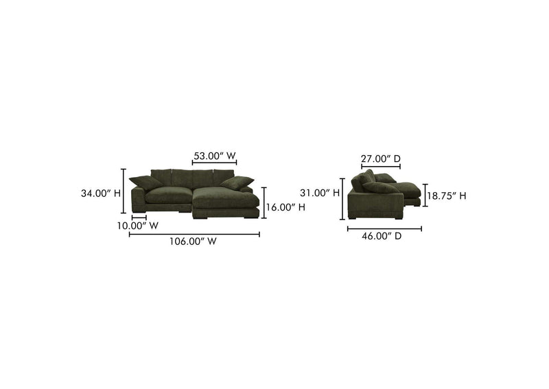 TN-1014-27-0 Plunge Sectional Dark Green