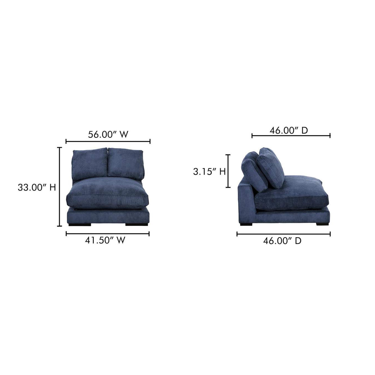 TN-1028-46 Plunge Slipper Chair Navy