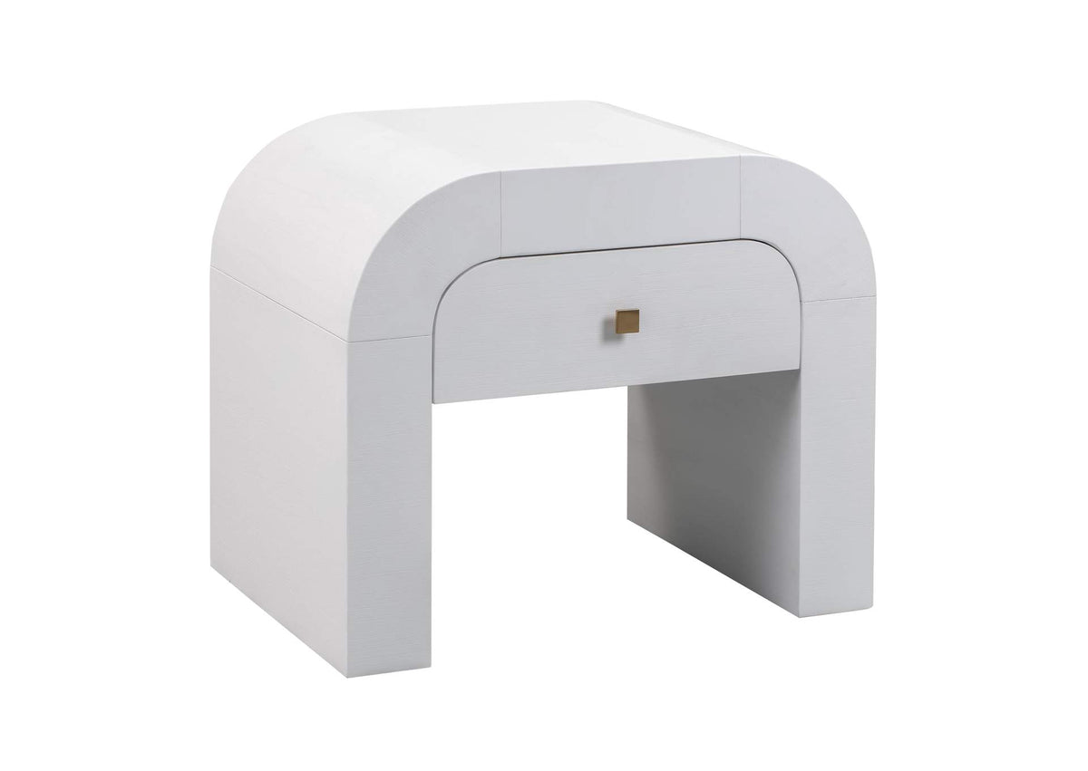 TOV-B44074 Hump White Nightstand
