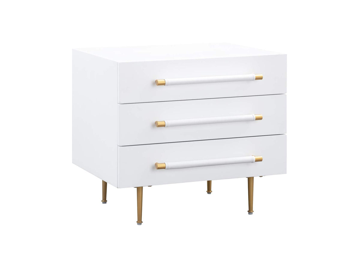 TOV-B44076 Trident White Nightstand