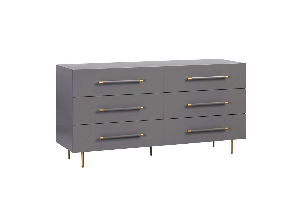 TOV-B44094 Trident Grey 6 Drawer Dresser