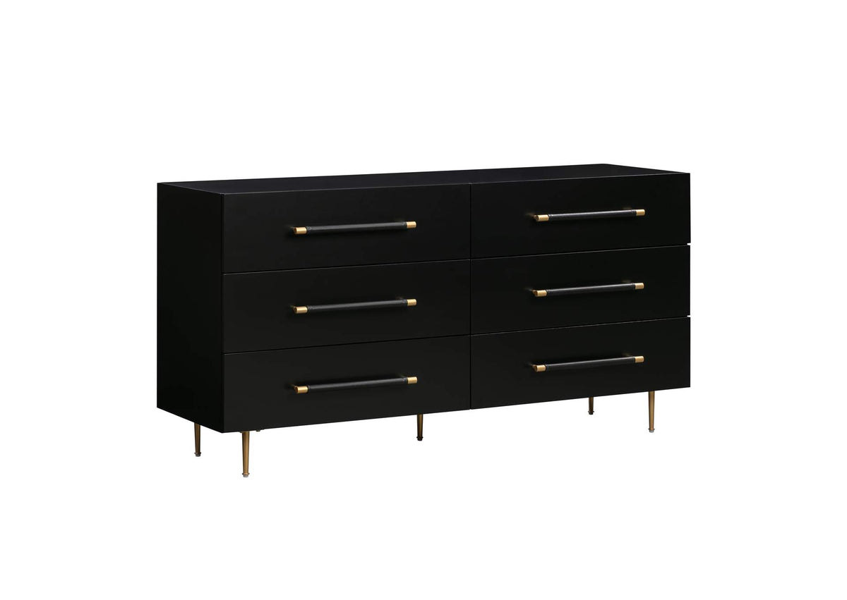 TOV-B44096 Trident Black 6 Drawer Dresser
