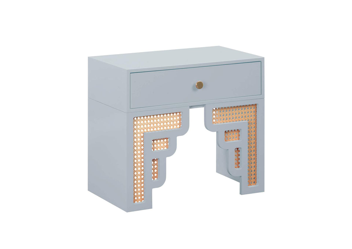 TOV-B54205 Suzie Pastel Blue and Rattan Nightstand