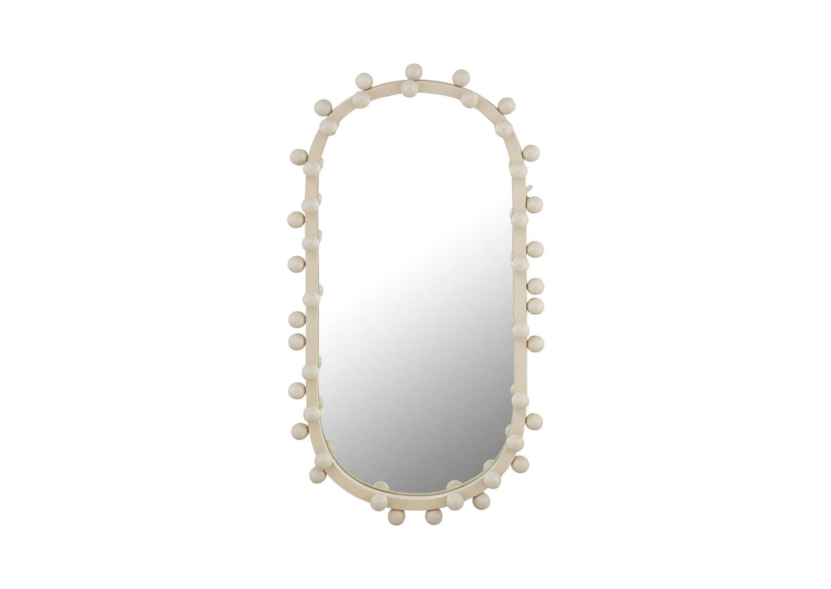 TOV-C18422 Bubbles Ivory Oval Wall Mirror