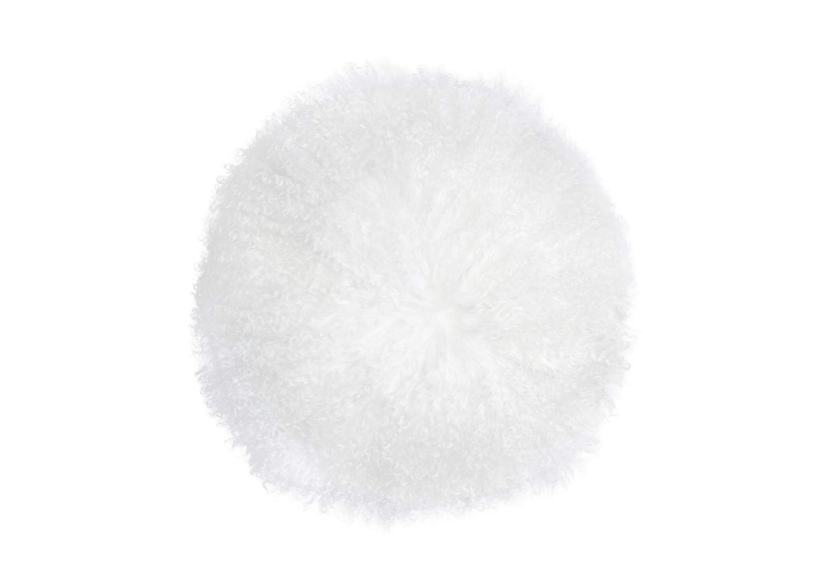 TOV-C68255 New Zealand White Sheepskin 16 Inch Round Pillow