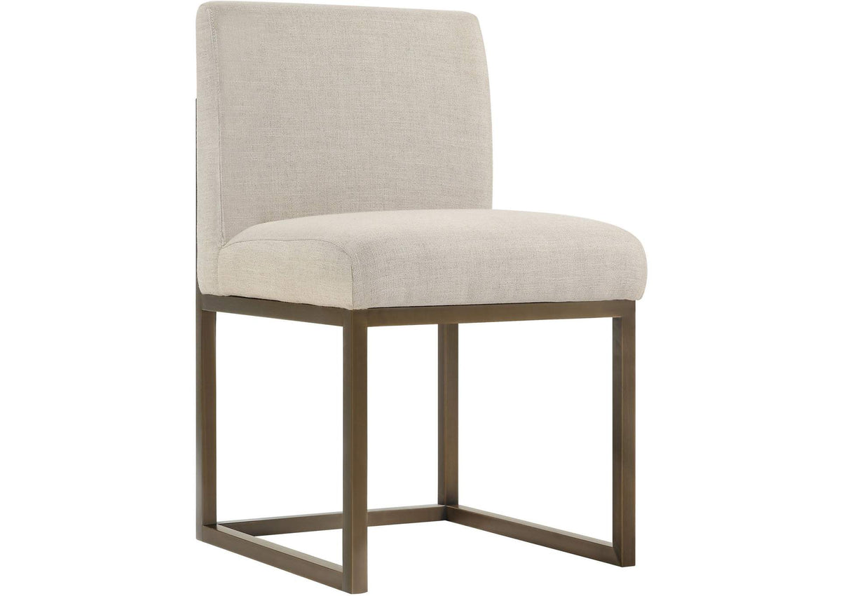 TOV-D49 Haute Beige Linen Chair in Brass