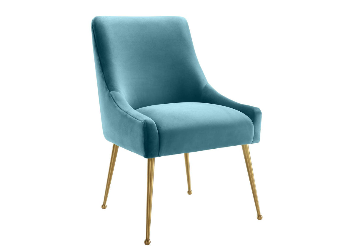 TOV-D6168 Beatrix Sea Blue Velvet Side Chair