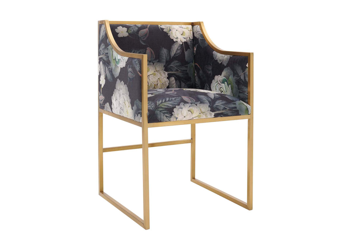 TOV-D6349 Atara Floral Velvet Gold Chair