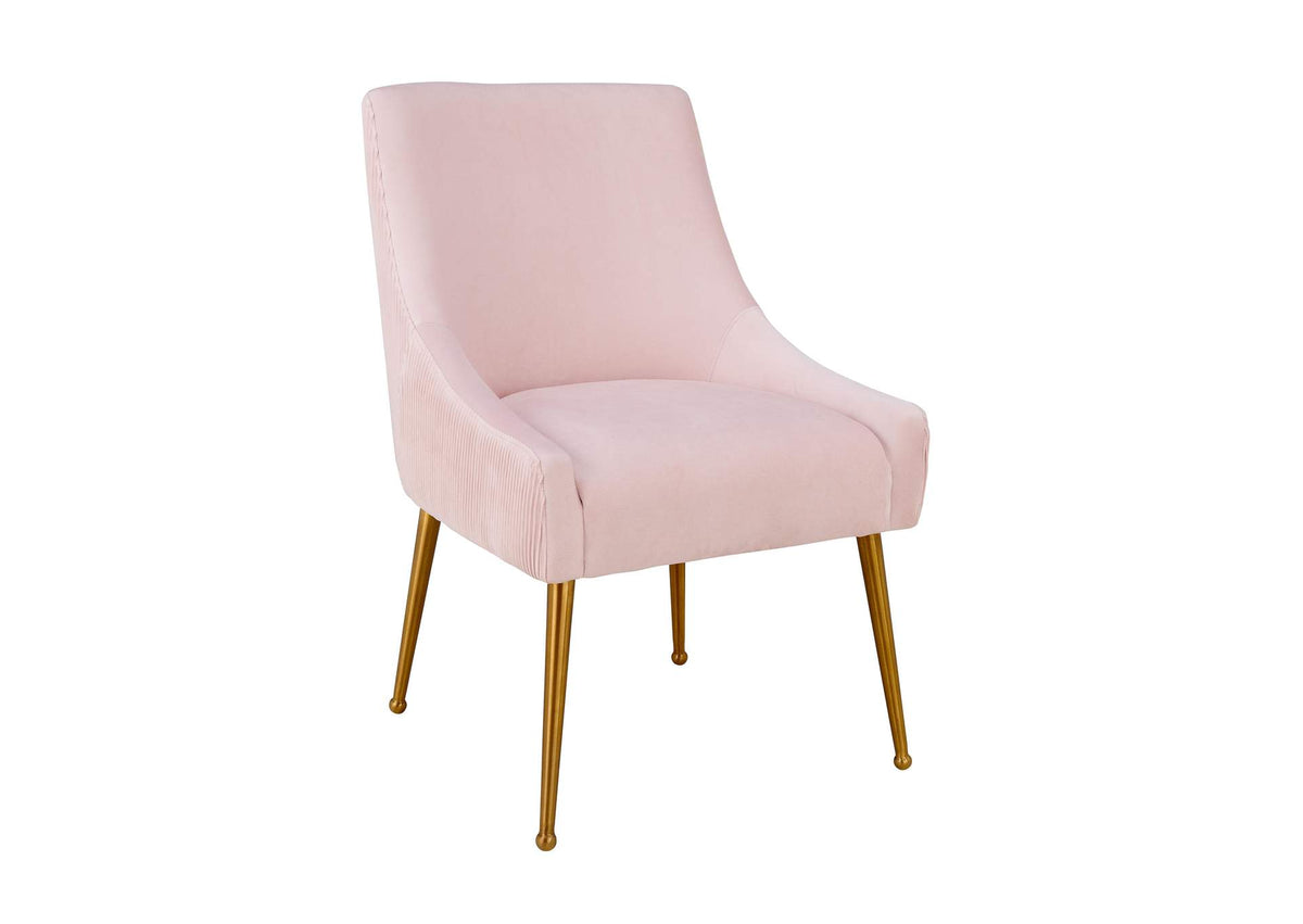 TOV-D6396 Beatrix Pleated Blush Velvet Side Chair